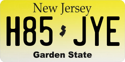 NJ license plate H85JYE