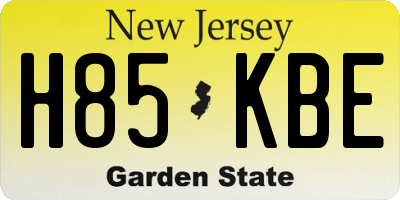 NJ license plate H85KBE