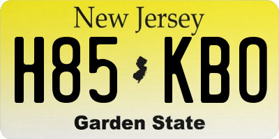 NJ license plate H85KBO