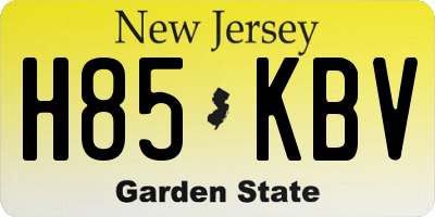 NJ license plate H85KBV