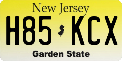 NJ license plate H85KCX