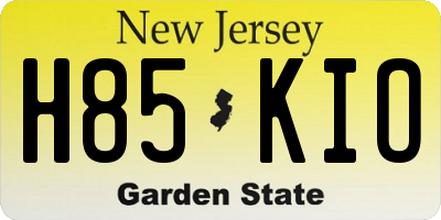 NJ license plate H85KIO