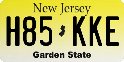 NJ license plate H85KKE