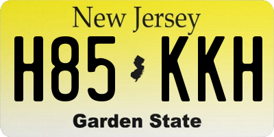 NJ license plate H85KKH