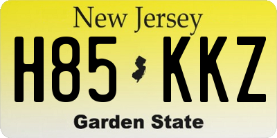 NJ license plate H85KKZ
