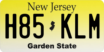 NJ license plate H85KLM