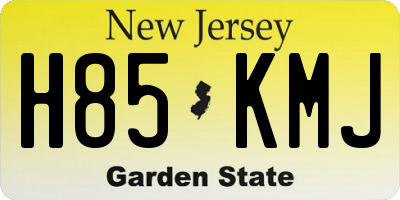 NJ license plate H85KMJ