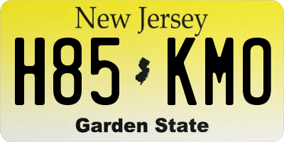 NJ license plate H85KMO