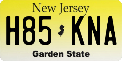NJ license plate H85KNA