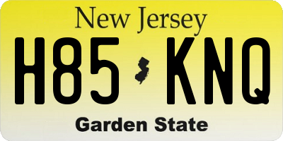 NJ license plate H85KNQ