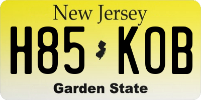 NJ license plate H85KOB