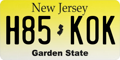 NJ license plate H85KOK