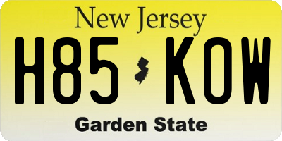 NJ license plate H85KOW