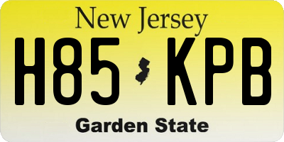 NJ license plate H85KPB
