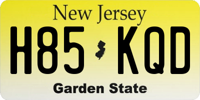 NJ license plate H85KQD