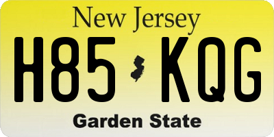 NJ license plate H85KQG