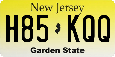 NJ license plate H85KQQ