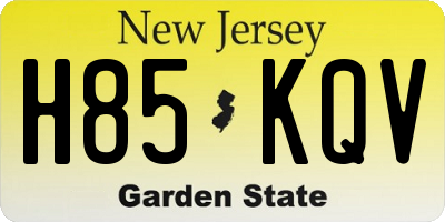 NJ license plate H85KQV