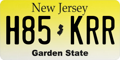 NJ license plate H85KRR