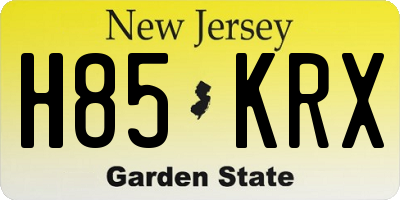 NJ license plate H85KRX