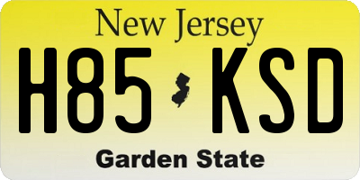 NJ license plate H85KSD