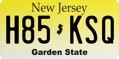 NJ license plate H85KSQ