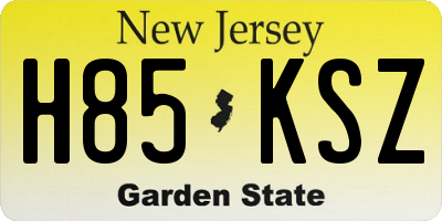 NJ license plate H85KSZ