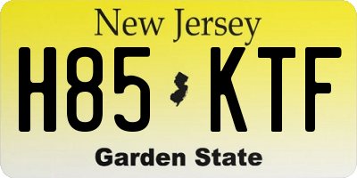 NJ license plate H85KTF