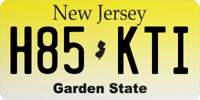 NJ license plate H85KTI