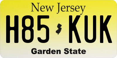 NJ license plate H85KUK