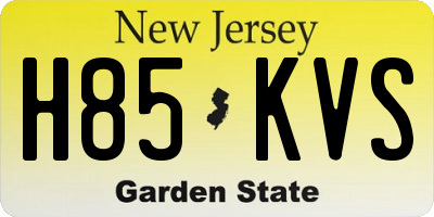 NJ license plate H85KVS