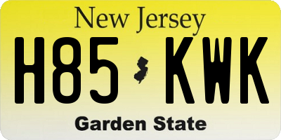 NJ license plate H85KWK