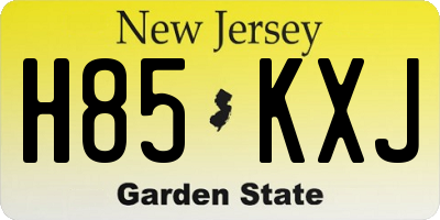 NJ license plate H85KXJ