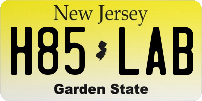 NJ license plate H85LAB