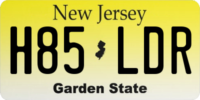 NJ license plate H85LDR