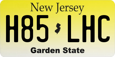 NJ license plate H85LHC