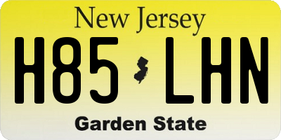 NJ license plate H85LHN