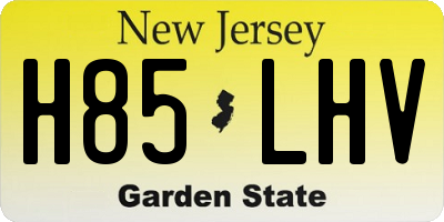 NJ license plate H85LHV