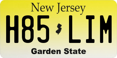 NJ license plate H85LIM