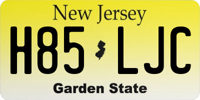 NJ license plate H85LJC