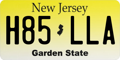NJ license plate H85LLA