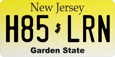 NJ license plate H85LRN