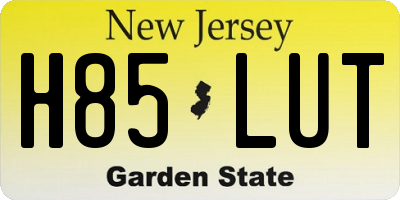 NJ license plate H85LUT