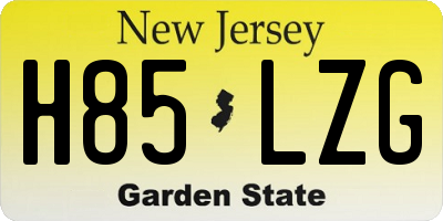 NJ license plate H85LZG