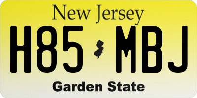 NJ license plate H85MBJ