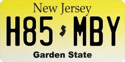 NJ license plate H85MBY