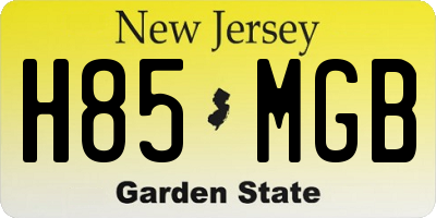 NJ license plate H85MGB