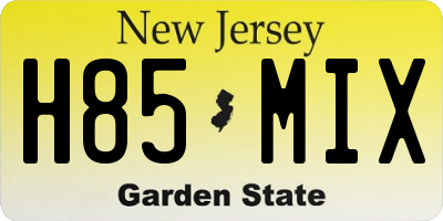 NJ license plate H85MIX