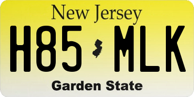 NJ license plate H85MLK