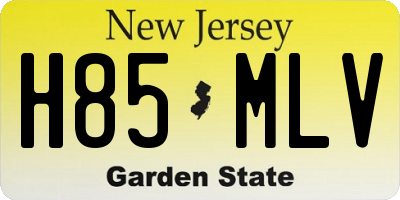 NJ license plate H85MLV
